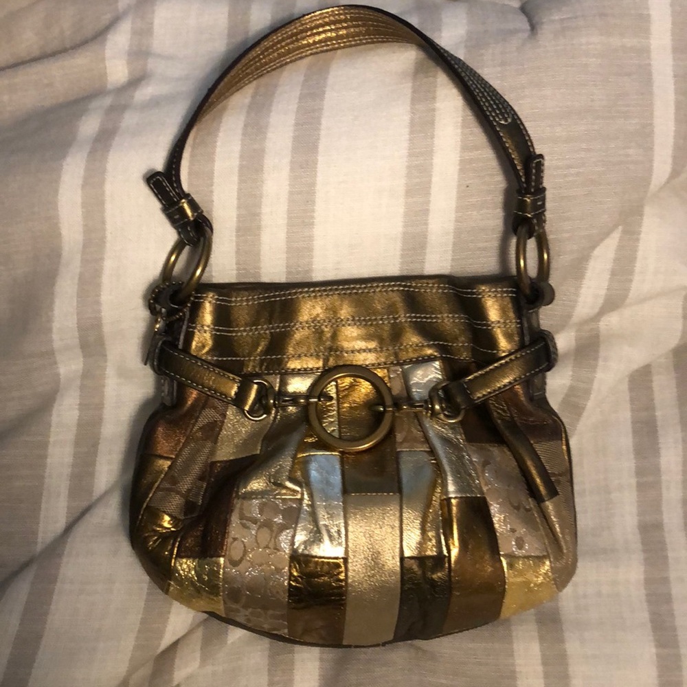 Coach Y2K Mini Bag Vintage Metallic Patchwork EUC